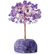 YATOJUZI Amethyst Crystal Tree Feng Shui Money Trees Natural Crystals Stone Base Copper Wire Tree...