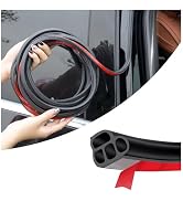 32.8FT Car Door Seal Strip,Rubber Two Layer L-Shape Car Door Weather Stripping for Door/Hood,Univ...