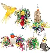 Bird Toys Bird Shredding Foraging Toys Parakeet Toy Chewing Hanging Toy Bird Shredded Paper Bird ...