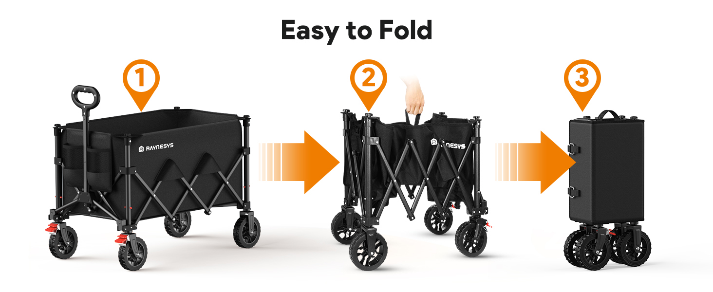 collapsible wagon with wheels