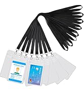 YOUOWO Lanyards with ID Badges Holder 8 Pack Black Lanyard with ID Badge Holder Neck Lanyard for ...