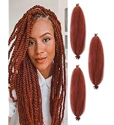 3 Packs Springy Afro Twist Hair with Crochet Hook, 16 Inch Pre-Separated Marley Crochet Braiding ...