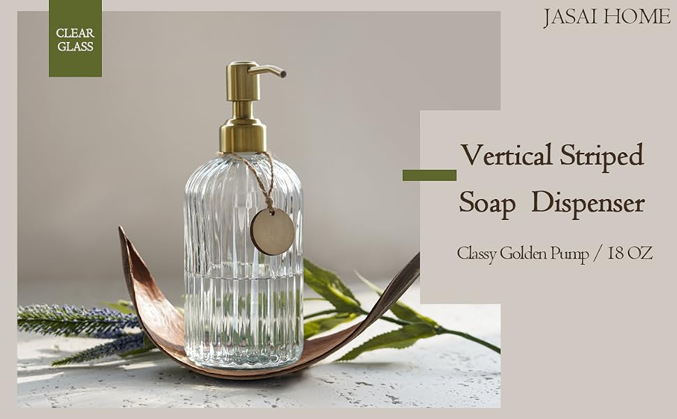 clear glass soap dispenser with pump
