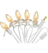 KGC Accessory Cord with 5 LED Light Bulb 9 Feet C7 Cord Clip Lights with Double Spare Fuse, Blow ...
