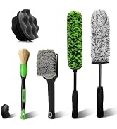 YeewayVeh 5PCS Car Wheel Brush Kit, Bendable Rim Cleaner Brush & Non-Metallic Wheel Cleaning Brus...