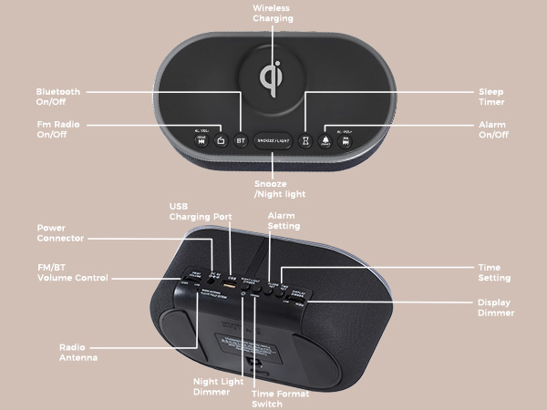 clock radio with charging station