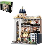 PANTASY Blossom Café Modular Building Set, 3-Story European Glasshouse Landmark with Café, Art Ga...