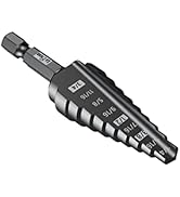 LABEAR 1/4 to 3/4 Inch HSS Step Drill Bit for Metal, Plastic, Wood, Aluminum, Heavy Duty Unibit w...