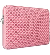 RAINYEAR 14 Inch Laptop Sleeve Diamond Foam Shock Resistant Neoprene Padded Case Fluffy Lining Zi...