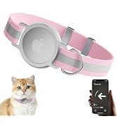 AirTag Cat Collar, Ultra Elastic Cat Tracker Collar with Apple Air Tag Holder, [Lightweight & Scr...
