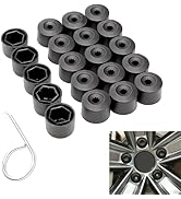 vvag 20PCS Car Wheel Lug Nut Covers, 17mm Wheel Bolt Cover Caps with Removal Tool, Black Lug Nut ...