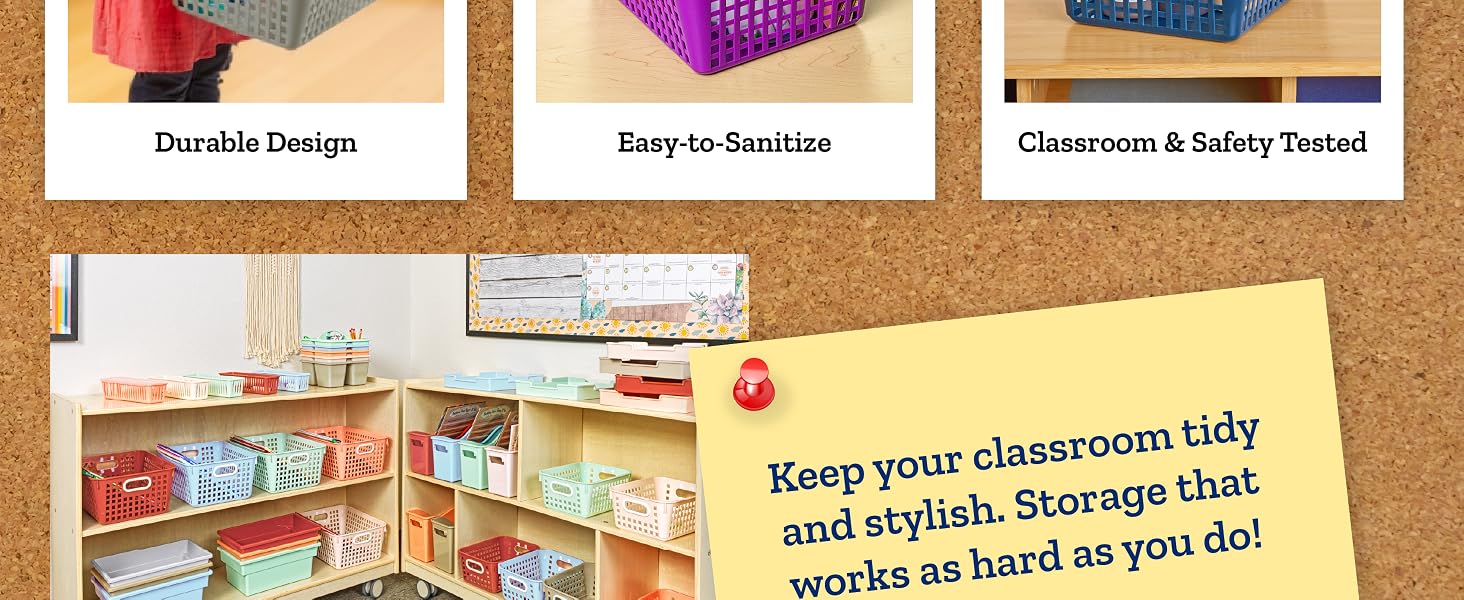 Really Good Stuff Large Book Baskets