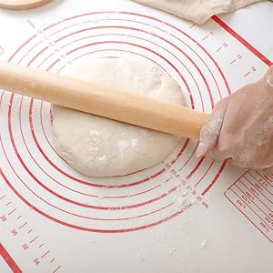 silicone pastry mat rolling pin