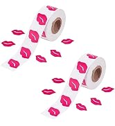 2 Roll 500pcs Tanning Stickers, Pink Lip Print Tannings Bed Lip Sticker Self Adhesive Sunbathing,...