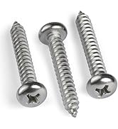BNUOK #10 x 1 Inch Pan Head Wood Screws, Phillips Drive, Stainless Steel 304 (18-8), Self Tapping...