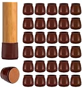 36pcs Round Chair Leg Floor Protectors, Felt Pads Chair Leg Protectors for Hardwood Floors, Silic...