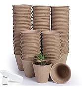 JERIA 150-Pack 3.15 Inch Peat Pots for Seedling with 150 Pcs Plant Labels,Outdoor Garden Germinat...