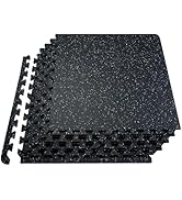 VEVOR 0.56In 100sq.ft 25 Tiles Gym Flooring for Home Gym, Rubber Top with High Density EVA Foam, ...