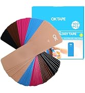 OK TAPE 100Pcs Precut Kinesiology Tape Strips, Elastic Athletic Tape for Joints Support & Muscle ...
