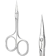 LePinko Left-Handed Cuticle Scissors, Stainless Steel | Ultra-thin Curved Blades, High-low handle...
