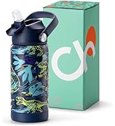 Choco Mocha Kids Insulated Water Bottle for Boys with Straw for School Stainless Steel with Handl...
