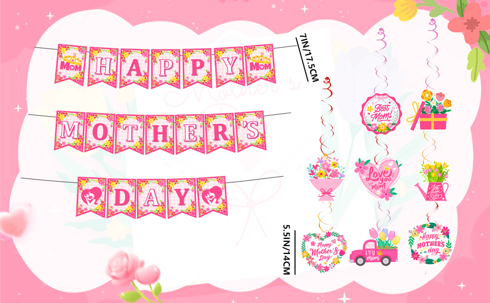 mother's day hanging swirls