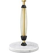Paper Towel Holder Countertop, Marble Weighted Base, Warm Gold, One-Handed Tear, Freestanding Pap...