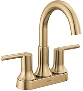 Delta Faucet Trinsic Gold Bathroom Faucet, Bathroom Sink Faucet, Centerset, Diamond Seal Technolo...