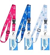 Hovmwey Lanyards for Cruise Ship Cards, 3 Pack Adjustable Cruise Lanyard with Waterproof ID Badge...