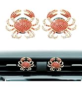 Rislobx 2Pcs Crab Air Freshener Vent Clip, Cute Air Diffuser Clips, Bling Rhinestone Car Outlet D...