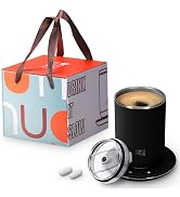 Self Stirring Coffee Mug with Lid - Heated Mug 10 oz, OZTANCE Nuni Mug II Luxury Design Heated Co...
