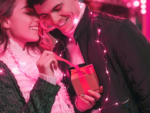 pink fairy lights