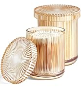 MKOSAB 2 Pack Qtip Holder - Apothecary Jars with Lids, Bathroom Organizers and Storage Canister f...