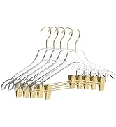 Quality Lucite Acrylic Clear Skirt Pants Trousers Bottom Hangers 5-Pack, with Adjustable Metal Cl...