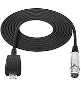 SinLoon XLR to USB Cable,10 FT USB to XLR Microphone Cable, 3 Pin XLR Female to USB Mic Link Conv...