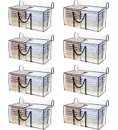 97L moving bags heavy duty,8 pack extra large moving bags with zippers,moving totes with lids hea...