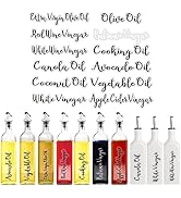 Modern Oil & Vinegar Bottle Labels, Minimalist Waterproof Kitchen Container Label Set (12)