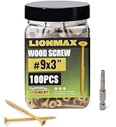 LIONMAX Deck Screws 3 Inch, Wood Screws #9 x 3", 100 PCS, Rust Resistant, Exterior Epoxy Coated, ...