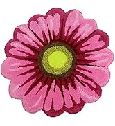 Sunflower Area Rug Mat 25" x 25" Pink Floral Bathroom Rug Soft Plush Flower Doormat Non-Slip Rust...