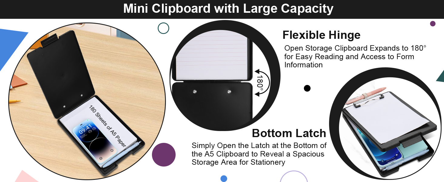 Clipboard with Storage Heavy Duty Contractor Clipboard Kids Clipboard A5 Clipboard Organizer
