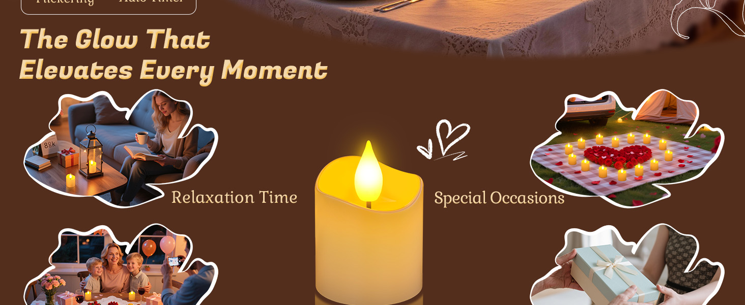 led tea lights candles for relaxation time, mother's day, birthday, thanksgiving