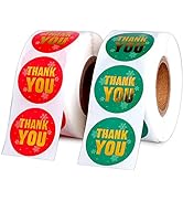 1000 Pieces Christmas Thank You Stickers Roll 1 Inch Gold Foil Font Small Business Adhesive Xmas ...