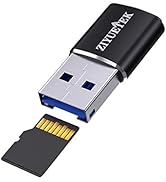ZIYUETEK USB MICRO SD CARD READER, Aluminum USB 3.0 Portable Memory Card Reader Adapter for PC,Mi...
