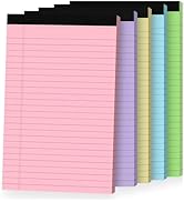 Ciphyfee 5pcs Small Note Pads, Colored Notepads 5x8 College Ruled Notebook, Writing Pads 5 x 8, L...
