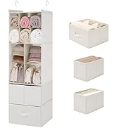 GRANNY SAYS Hanging Closet Organizer with Drawers, 6 Shelf Dividers Closet Hanging Organizer, Fol...