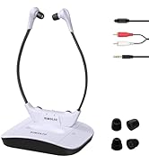 SIMOLIO 2.4G Digital TV Wireless Headphones with Spare Battery for Seniors, Dialog Clarity Wirele...
