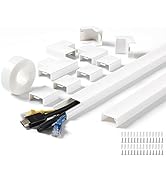 220in Wall Cord Hider Kit, LZEOY Large Capacity Wire Hider for Cords, White Cable Cover Wall Kit,...