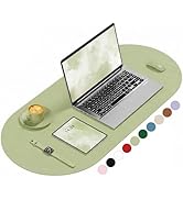 Niniubye Desk Mat, 31.5" x 15" Oval PU Leather Non-Slip Desk Pad Large Mouse Pad for Desktop, Wat...