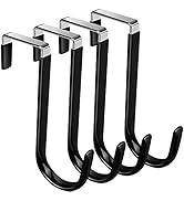 DINGEE Over Door Hooks, 4 Packs Vinyl Coated Over The Door for Hanging Heavy Duty Z Hooks Prevent...