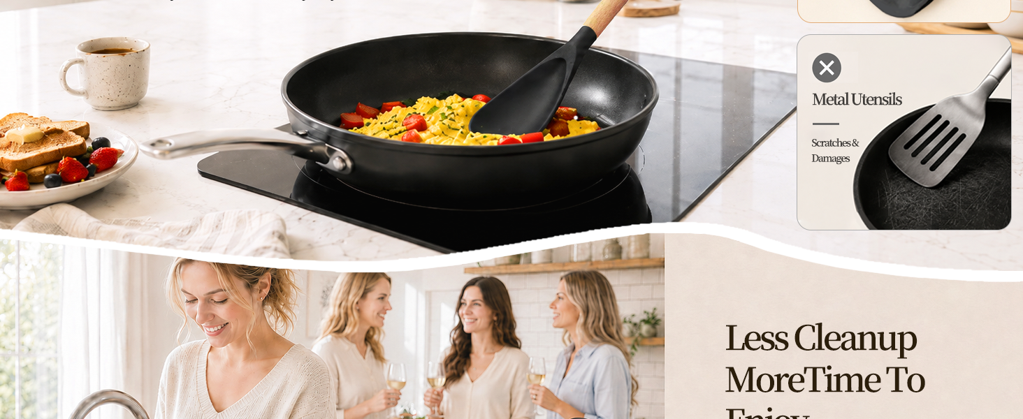 wooden handle cooking spoon